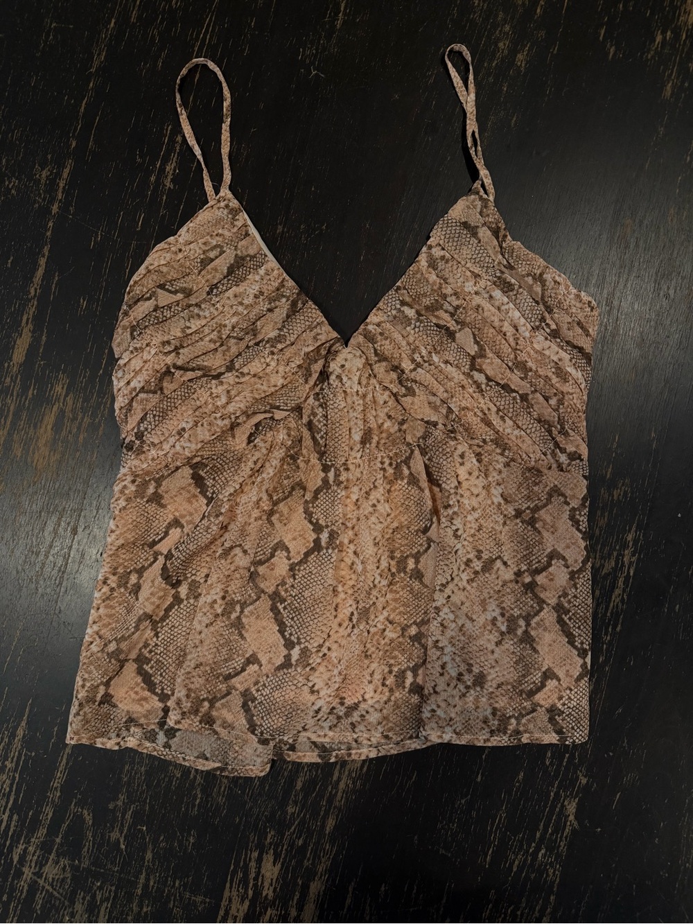 Robert Rodriguez Brown Snake-Print Spaghetti Strap Cami